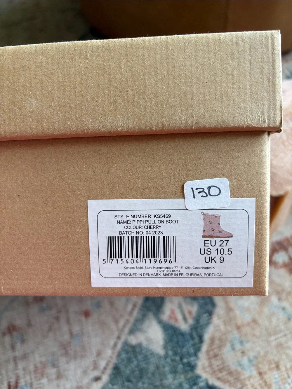 New In Box Konges Slojd Pippi Pull Toddler On Boot - Cherry EU 27/US 10.5